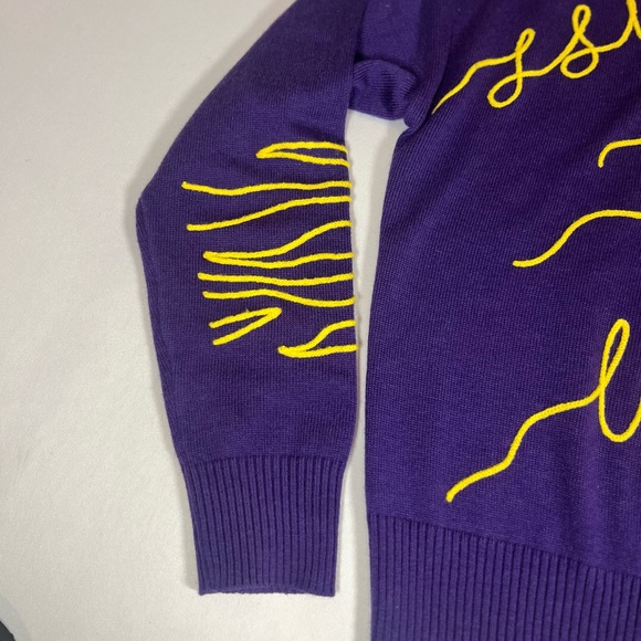 KadyLuxe Women's Purple LSU Tigers Love Note Embroidered Sweater- Small - Picture 6 of 9